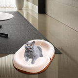 Maxbell Felt Material Cat Scratcher Bed Zero Shedding Versatile Breathable Play Zone White Oval