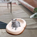 Maxbell Felt Material Cat Scratcher Bed Zero Shedding Versatile Breathable Play Zone White Oval