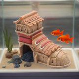Maxbell Aquarium Decoration Unique for Rest Play Realistic Resin Shoe House Ornament