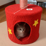 Maxbell Christmas Tree Cat Tower with Cozy Hideaway Multipurpose Sisal Cat Scratcher