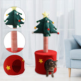 Maxbell Christmas Tree Cat Tower with Cozy Hideaway Multipurpose Sisal Cat Scratcher