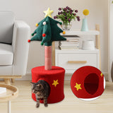 Maxbell Christmas Tree Cat Tower with Cozy Hideaway Multipurpose Sisal Cat Scratcher