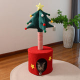 Maxbell Christmas Tree Cat Tower with Cozy Hideaway Multipurpose Sisal Cat Scratcher