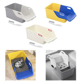 Cat Litter Box Professional Compact Multifunctional Anti Leakage Litter Tray White Gray