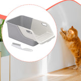 Cat Litter Box Professional Compact Multifunctional Anti Leakage Litter Tray White Gray