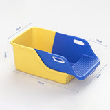 Cat Litter Box Professional Compact Multifunctional Anti Leakage Litter Tray Blue Yellow