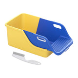 Cat Litter Box Professional Compact Multifunctional Anti Leakage Litter Tray Blue Yellow