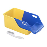 Cat Litter Box Professional Compact Multifunctional Anti Leakage Litter Tray Blue Yellow