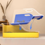 Cat Litter Box Professional Compact Multifunctional Anti Leakage Litter Tray Blue Yellow