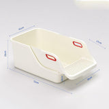 Cat Litter Box Professional Compact Multifunctional Anti Leakage Litter Tray White Beige