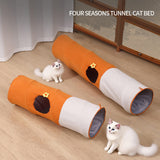Maxbell Straight Cat Tunnel Lovely Foldable Kitten Tube for Playing Training Bunny Small