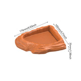 Maxbell Reptile Feeding Dish Corner Decor for Semi Aquatic Bearded Dragons Chameleon light brown
