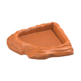 Maxbell Reptile Feeding Dish Corner Decor for Semi Aquatic Bearded Dragons Chameleon light brown