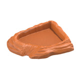 Maxbell Reptile Feeding Dish Corner Decor for Semi Aquatic Bearded Dragons Chameleon light brown