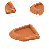 Maxbell Reptile Feeding Dish Corner Decor for Semi Aquatic Bearded Dragons Chameleon light brown