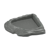 Maxbell Reptile Feeding Dish Corner Decor for Semi Aquatic Bearded Dragons Chameleon gray