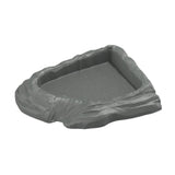Maxbell Reptile Feeding Dish Corner Decor for Semi Aquatic Bearded Dragons Chameleon gray