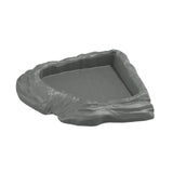 Maxbell Reptile Feeding Dish Corner Decor for Semi Aquatic Bearded Dragons Chameleon gray