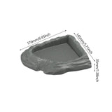 Maxbell Reptile Feeding Dish Corner Decor for Semi Aquatic Bearded Dragons Chameleon gray