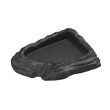 Maxbell Reptile Feeding Dish Corner Decor for Semi Aquatic Bearded Dragons Chameleon black