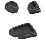 Maxbell Reptile Feeding Dish Corner Decor for Semi Aquatic Bearded Dragons Chameleon black