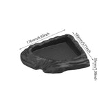 Maxbell Reptile Feeding Dish Corner Decor for Semi Aquatic Bearded Dragons Chameleon black