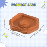 Maxbell Reptile Feeder Bowl Terrarium Accessories Food Dish for Gecko Snake Tortoise Brown