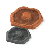 Maxbell Reptile Feeder Bowl Terrarium Accessories Food Dish for Gecko Snake Tortoise Brown