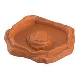 Maxbell Reptile Feeder Bowl Terrarium Accessories Food Dish for Gecko Snake Tortoise Brown