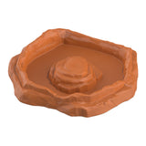 Maxbell Reptile Feeder Bowl Terrarium Accessories Food Dish for Gecko Snake Tortoise Brown