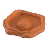 Maxbell Reptile Feeder Bowl Terrarium Accessories Food Dish for Gecko Snake Tortoise Brown