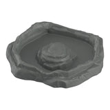 Maxbell Reptile Feeder Bowl Terrarium Accessories Food Dish for Gecko Snake Tortoise Gray