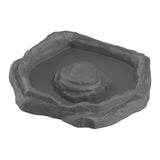 Maxbell Reptile Feeder Bowl Terrarium Accessories Food Dish for Gecko Snake Tortoise Gray