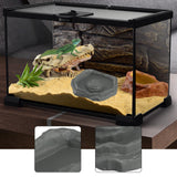 Maxbell Reptile Feeder Bowl Terrarium Accessories Food Dish for Gecko Snake Tortoise Gray