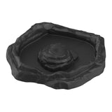 Maxbell Reptile Feeder Bowl Terrarium Accessories Food Dish for Gecko Snake Tortoise Black