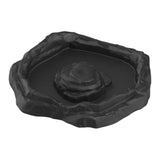 Maxbell Reptile Feeder Bowl Terrarium Accessories Food Dish for Gecko Snake Tortoise Black