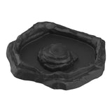 Maxbell Reptile Feeder Bowl Terrarium Accessories Food Dish for Gecko Snake Tortoise Black