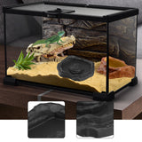 Maxbell Reptile Feeder Bowl Terrarium Accessories Food Dish for Gecko Snake Tortoise Black