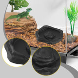 Maxbell Reptile Feeder Bowl Terrarium Accessories Food Dish for Gecko Snake Tortoise Black