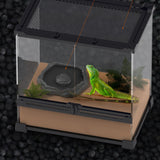 Maxbell Reptile Feeder Bowl Terrarium Accessories Food Dish for Gecko Snake Tortoise Black