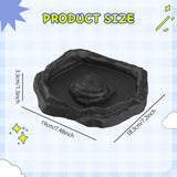 Maxbell Reptile Feeder Bowl Terrarium Accessories Food Dish for Gecko Snake Tortoise Black