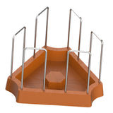 Maxbell Tortoise Feeding Dish Small Turtle Food Bowl for Bearded Dragon Semi Aquatic Brown