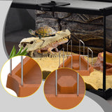 Maxbell Tortoise Feeding Dish Small Turtle Food Bowl for Bearded Dragon Semi Aquatic Brown