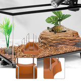 Maxbell Tortoise Feeding Dish Small Turtle Food Bowl for Bearded Dragon Semi Aquatic Brown