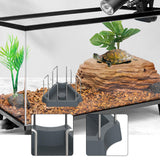 Maxbell Tortoise Feeding Dish Small Turtle Food Bowl for Bearded Dragon Semi Aquatic Gray