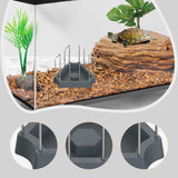 Maxbell Tortoise Feeding Dish Small Turtle Food Bowl for Bearded Dragon Semi Aquatic Gray