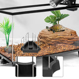 Maxbell Tortoise Feeding Dish Small Turtle Food Bowl for Bearded Dragon Semi Aquatic Black
