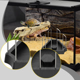 Maxbell Tortoise Feeding Dish Small Turtle Food Bowl for Bearded Dragon Semi Aquatic Black