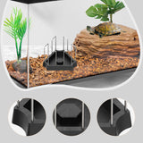 Maxbell Tortoise Feeding Dish Small Turtle Food Bowl for Bearded Dragon Semi Aquatic Black
