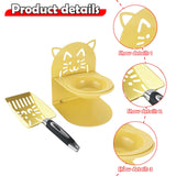 Maxbell Elevated Cat Bowl Non Slip Ergonomic Sturdy Pet Accessories Cat Litter Scoop Yellow